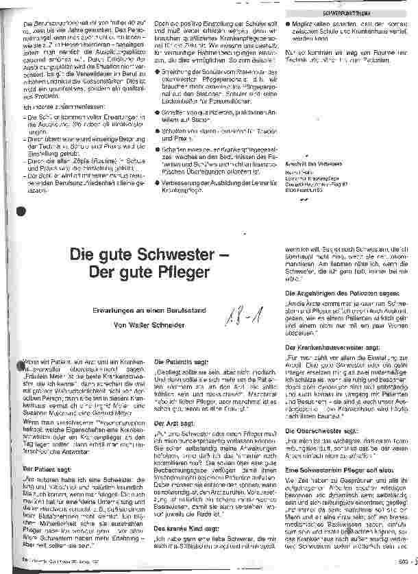 Vorschauseite 1: Die gute Schwester - Der gute Pfleger