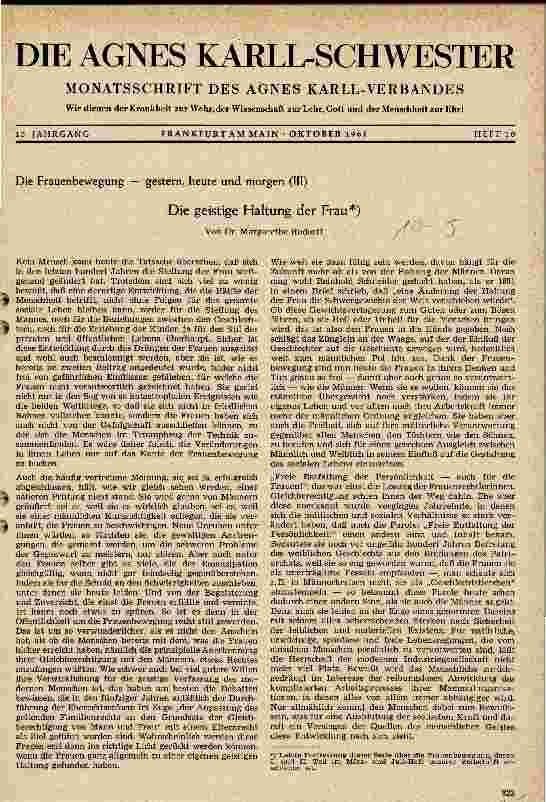 Vorschauseite 1: Die geistige Haltung der Frau Die Frauenbewegung - gestern, heute und morgen (III)