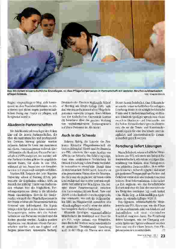 Vorschauseite 2: 10 Jahre Institut für PflegewissenschaftDer Tanz zwischen Wissenschaft und Praxis