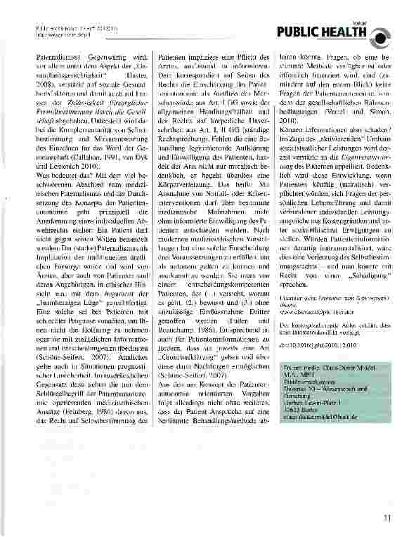Vorschauseite 2: Ethische Aspekte von Patienteninformationen - Können Informationen auch schaden?