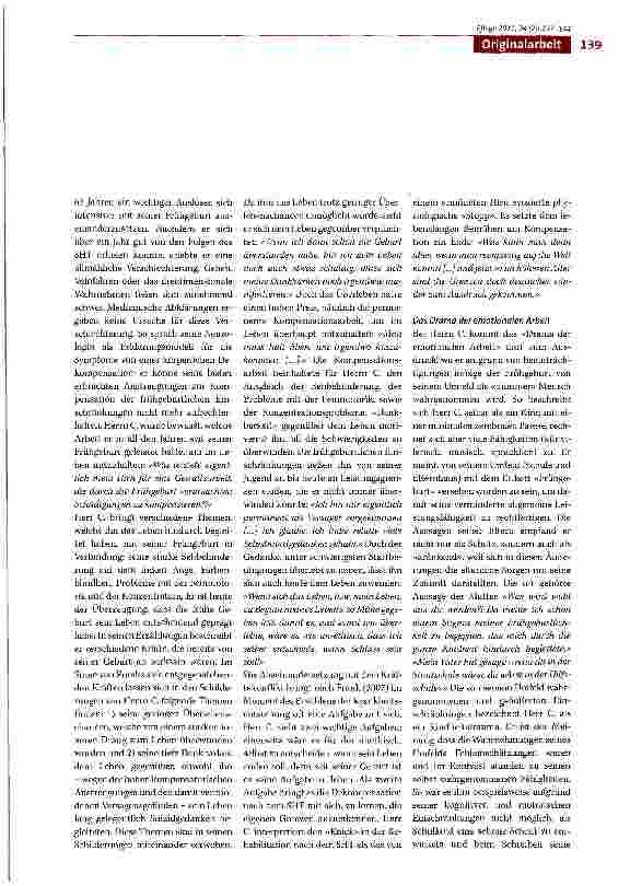 Vorschauseite 3: Das verlorene Paradies Reflexion der Frühgeburt aus Anlass eines Schädel-Hirn-Traumas. Eine Fallstudie