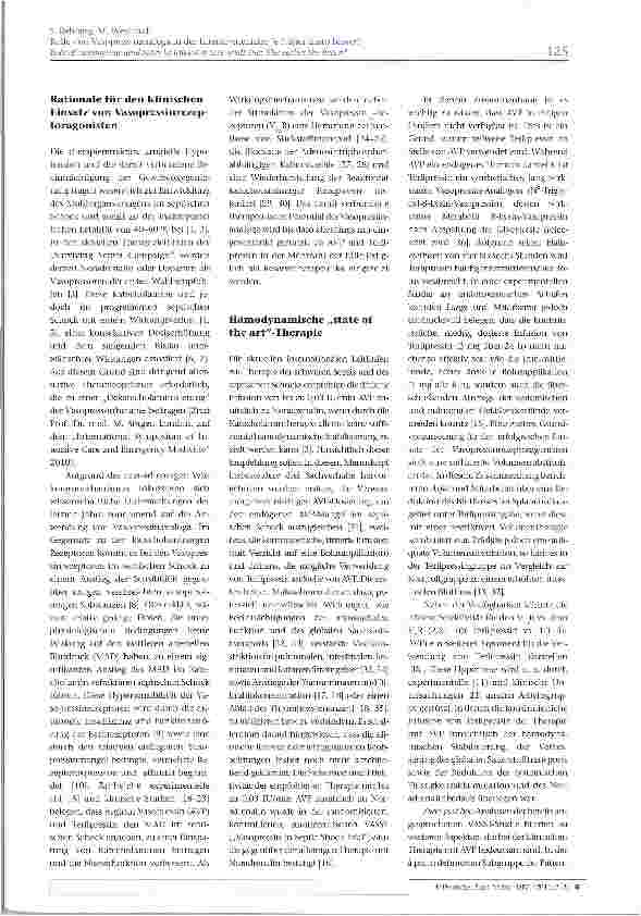 Vorschauseite 2: Rolle vonVasopressinanaloga in der Intensivmedizin: Je früher desto besser?