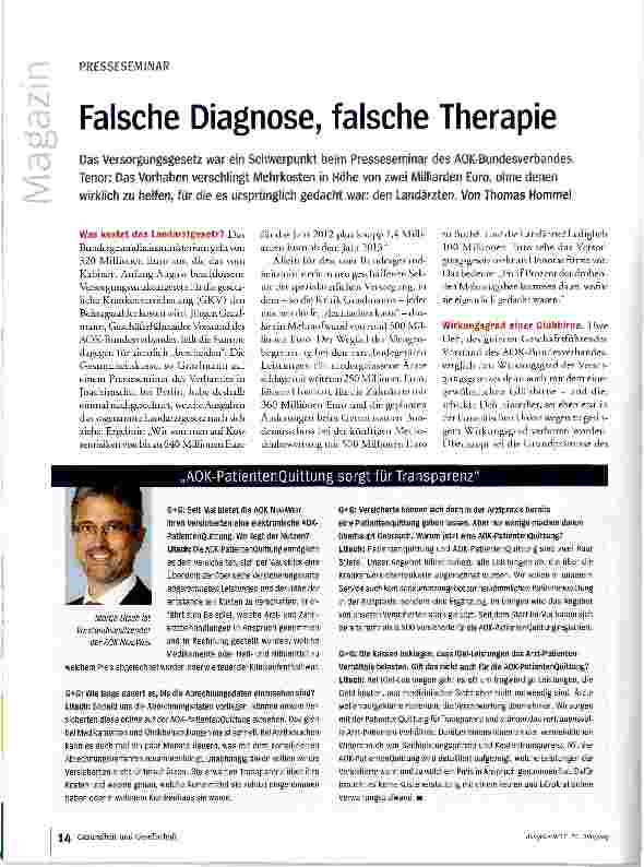 Vorschauseite 1: Falsche Diagnose, falsche Therapie