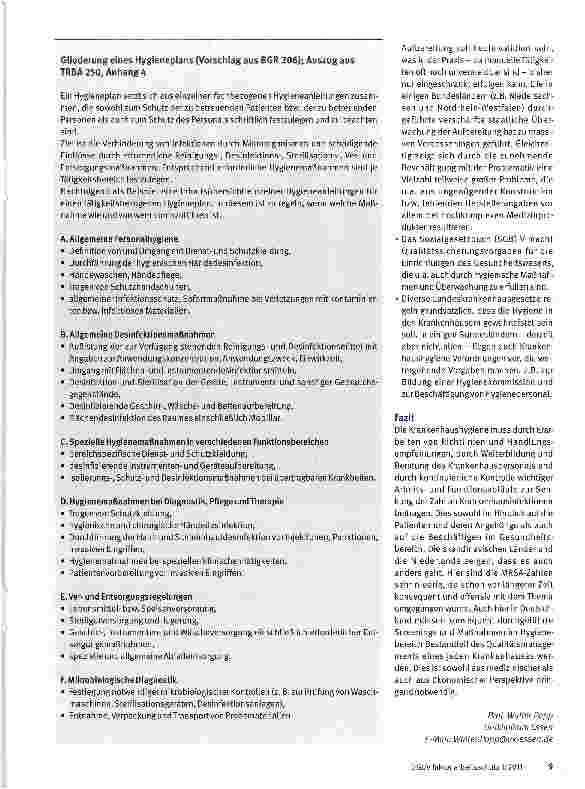 Vorschauseite 4: Krankenhaushygiene und ArbeitsschutzKrank durchs Krankenhaus