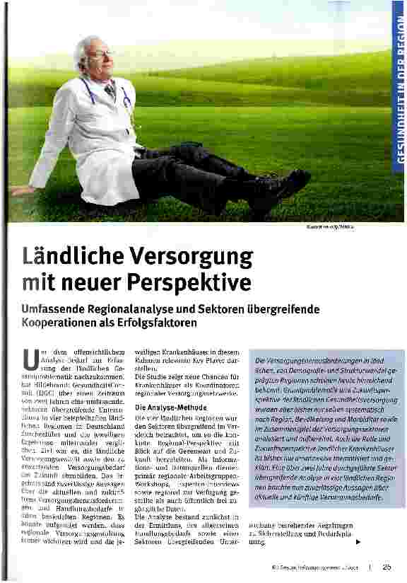 Vorschauseite 1: Ländliche Versorgung mit neuer PerspektiveUmfassende Regionalanalyse und Sektoren übergreifende Kooperationen als Erfolgsfaktoren