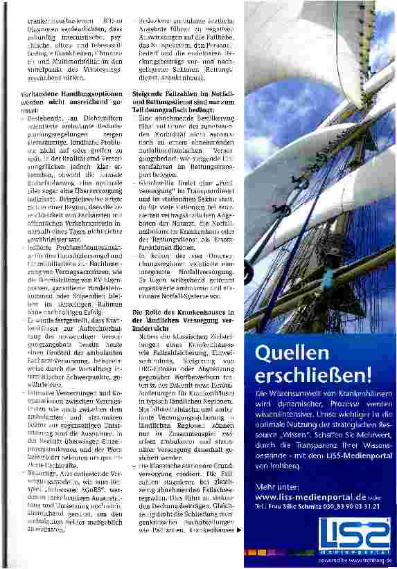 Vorschauseite 3: Ländliche Versorgung mit neuer PerspektiveUmfassende Regionalanalyse und Sektoren übergreifende Kooperationen als Erfolgsfaktoren