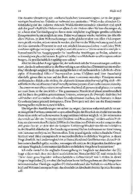 Vorschauseite 2: Forschung an menschlichen EmbryonenZur Unhintergehbarkeit weltanschaulicher Voraussetzungen in der bioethischen Debatte
