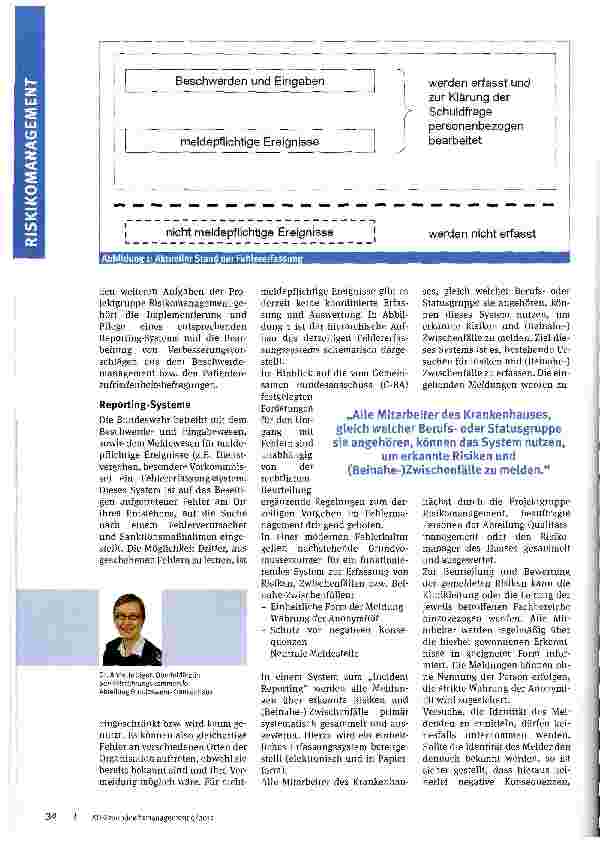 Vorschauseite 2: Risikomanagement in den Bundeswehr-Krankenhäusern