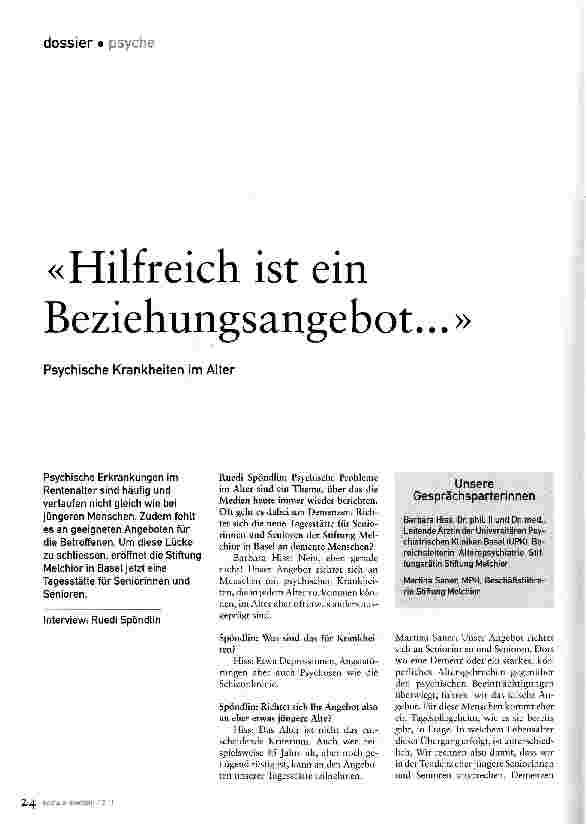 Vorschauseite 1: Hilfreich ist ein Beziehungsangebot.
