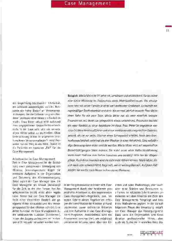 Vorschauseite 3: Case Management als Aufgabe der Zukunft