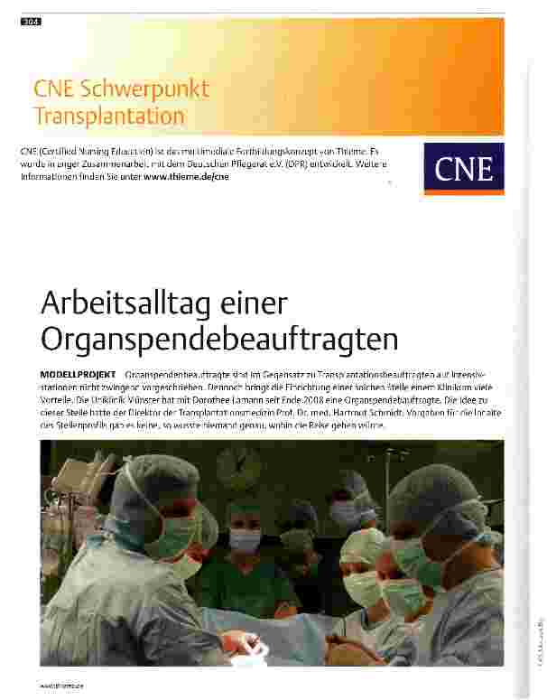 Vorschauseite 1: Arbeitsalltag einer Organspendebeauftragten