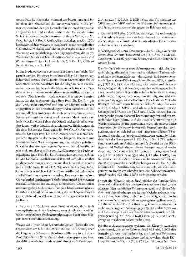 Vorschauseite 5: Produkthaftungsgesetz gilt auch für Hersteller von Medizinprodukten