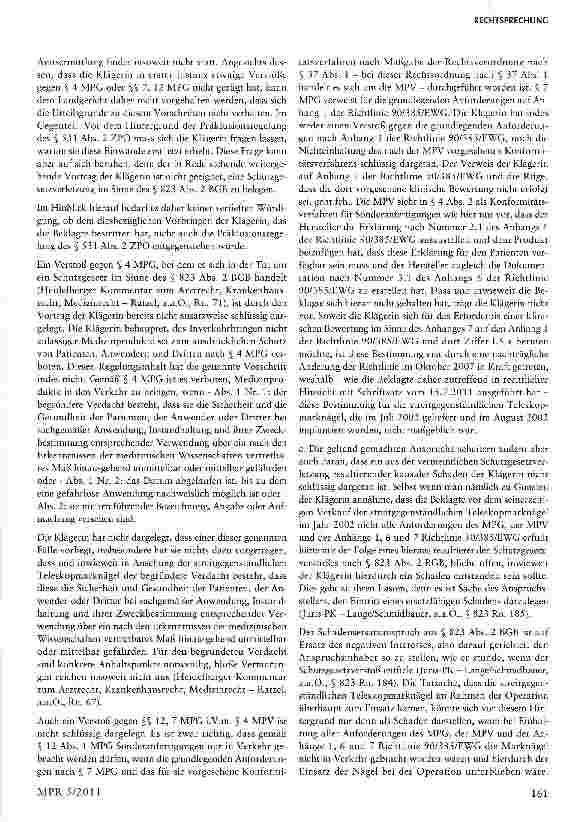Vorschauseite 6: Produkthaftungsgesetz gilt auch für Hersteller von Medizinprodukten
