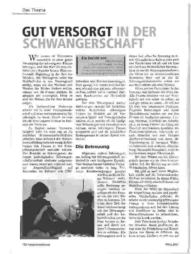 Vorschauseite 1: GUT VERSORGT IN DER SCHWANGERSCHAFT