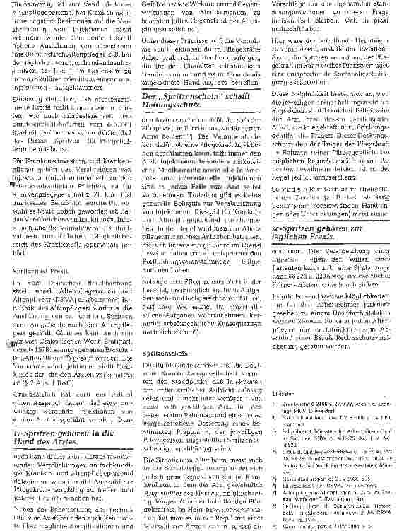 Vorschauseite 3: Nochmals: Dürfen Altenpfleger(innen) injizieren?