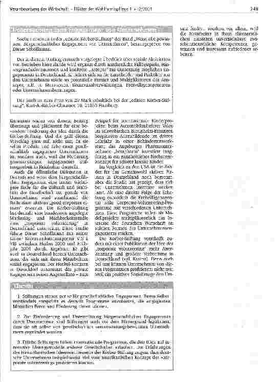 Vorschauseite 2: Engagementförderung durch Stiftungen