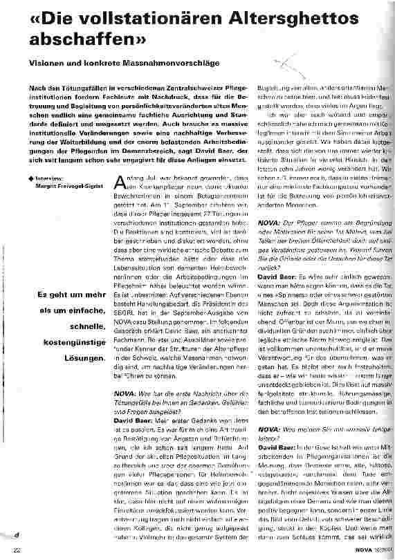 Vorschauseite 1: Die vollstationären Altersghettos abschaffen