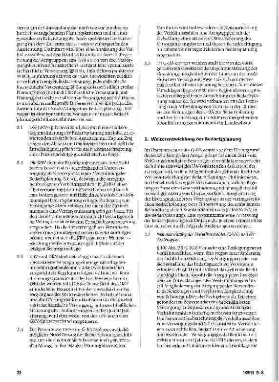 Vorschauseite 2: Reform bedarf der ambulanten Bedarfsplanung