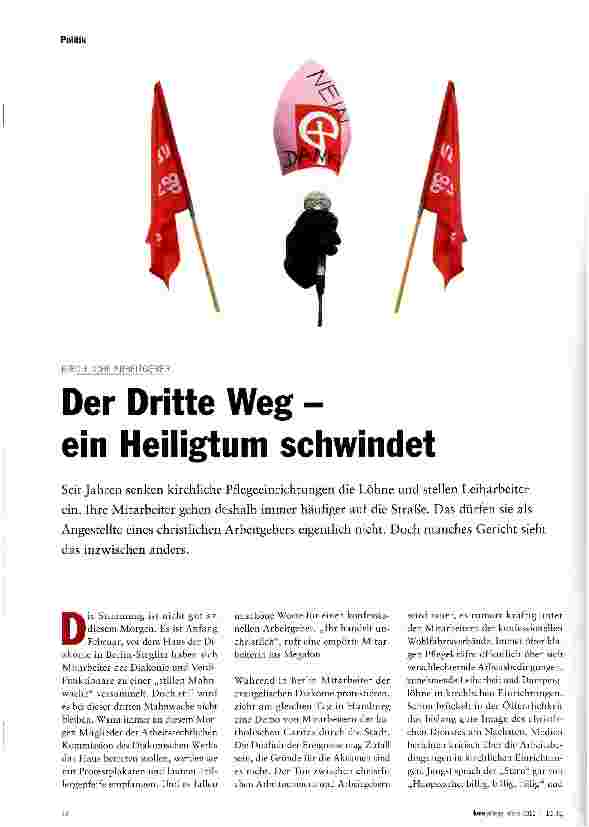 Vorschauseite 1: KiRCHLICHEARBEITGEBERDer Dritte Weg-ein Heiligtum schwindet