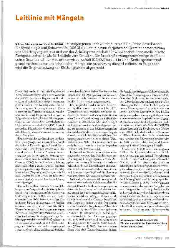Vorschauseite 1: Leitlinie mit Mängeln
