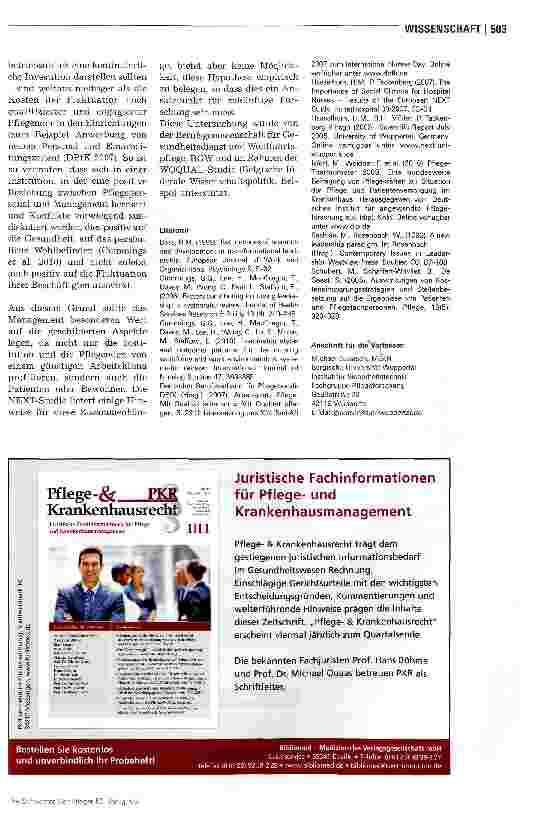 Vorschauseite 4: Gutes Arbeitsklima -zufriedene Pflegende?