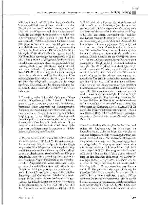 Vorschauseite 4: Zur Aufforderung des Versicherten durch den Heimbetreiber, einen Höherstufungsantrag zu stellen