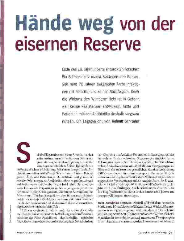 Vorschauseite 1: Hände weg von der eisernen Reserve