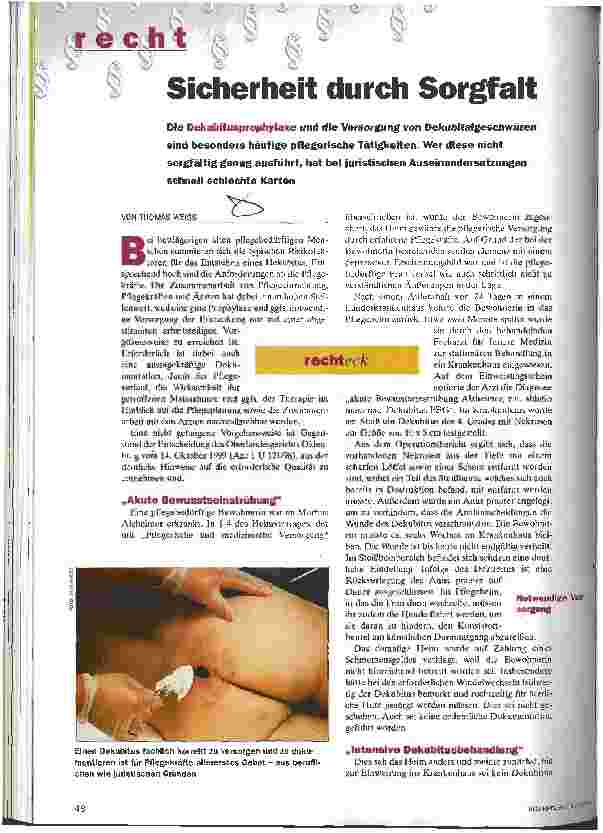 Vorschauseite 1: Sicherheit durch Sorgfalt