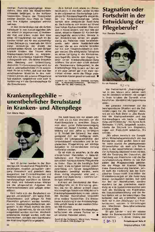 Vorschauseite 2: Entwicklung der Kinderkrankenpflege in den 80er Jahren