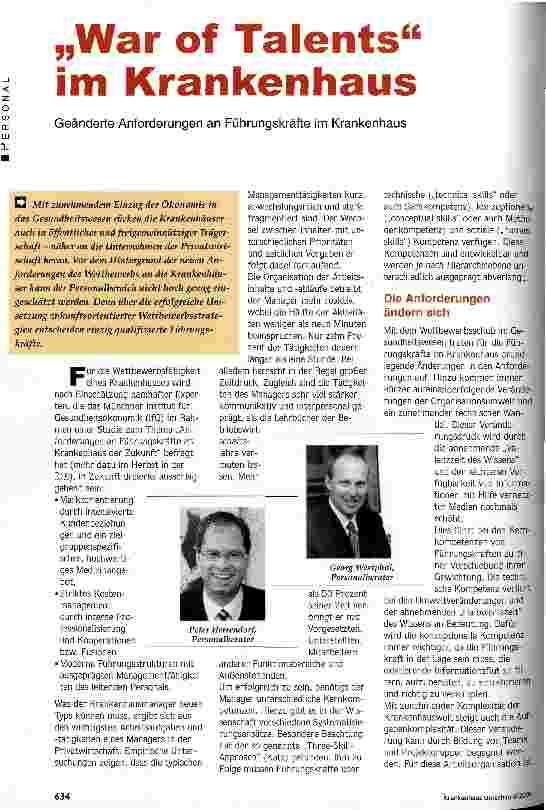 Vorschauseite 1: War of Talents im Krankenhaus