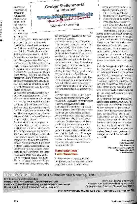 Vorschauseite 3: War of Talents im Krankenhaus