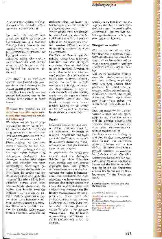 Vorschauseite 4: Krankenpflegeschüler als Pflegeforscher Erfahrungsbericht eines Schülerprojekts: Schüler leiten Schüler an