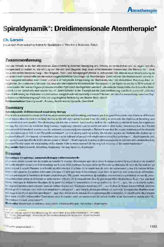 Vorschauseite 1: Spiraldynamik®: Dreidimensionale Atemtherapie