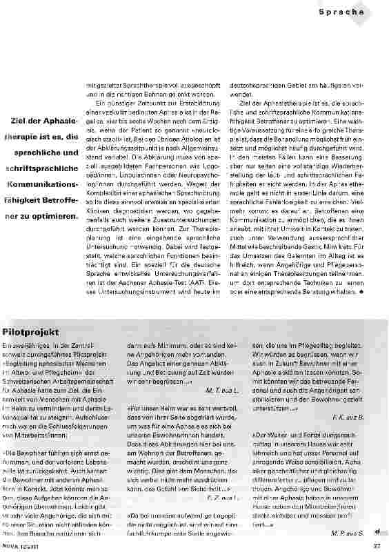 Vorschauseite 4: Wenn die Sprache plötzlich verloren geht