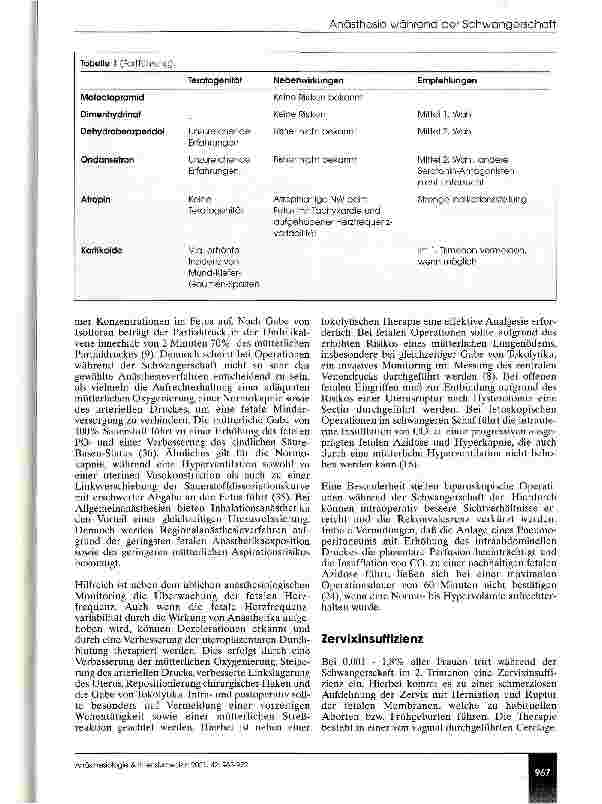 Vorschauseite 4: Anästhesie während der Schwangerschaft (CME 9/01)