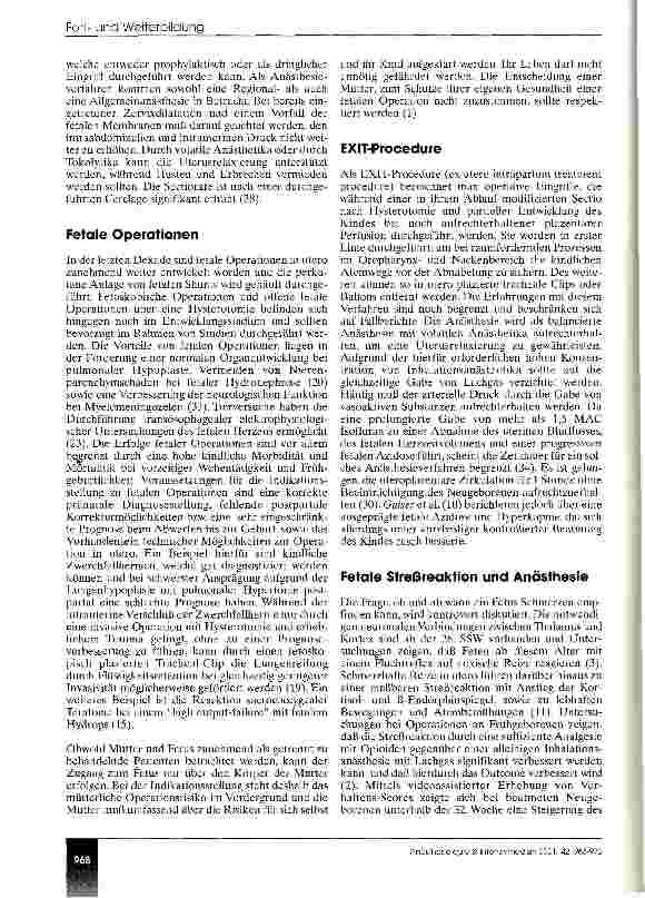 Vorschauseite 5: Anästhesie während der Schwangerschaft (CME 9/01)