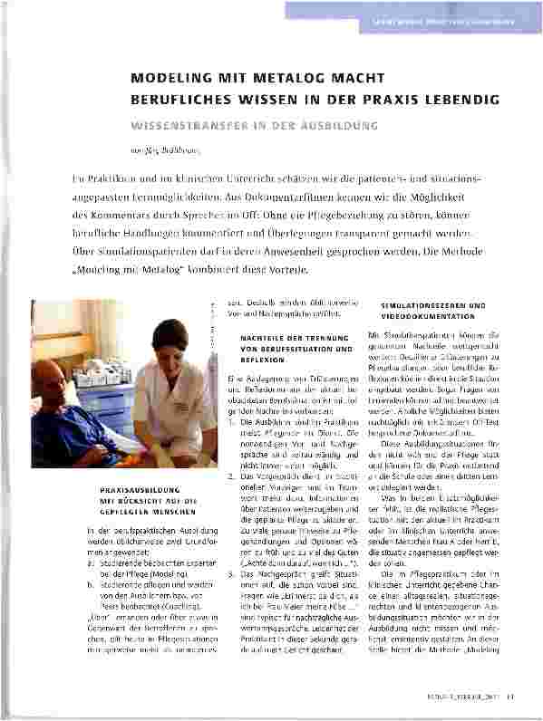 Vorschauseite 1: MODELING MIT METALOG MACHTBERUFLICHES WISSEN IN DER PRAXIS LEBENDIG