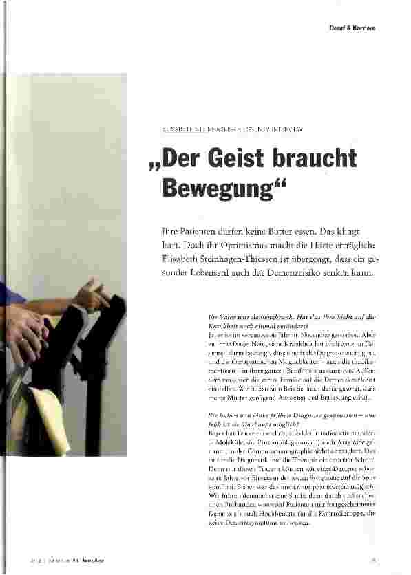 Vorschauseite 1: „Der Geist braucht Bewegung