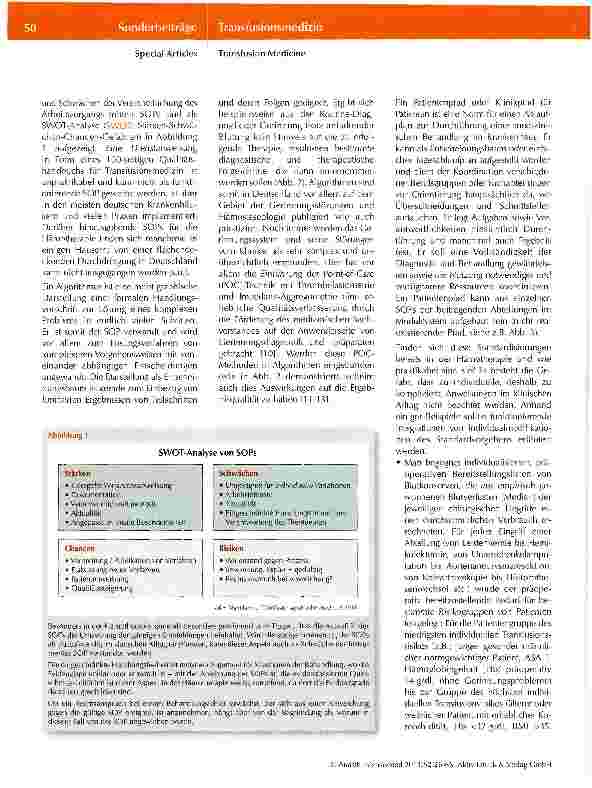 Vorschauseite 3: Leitlinien, Standard Operating Procedures und Patientenpfade in der Hämotherapie -Standardisierung versus Individualisierung?