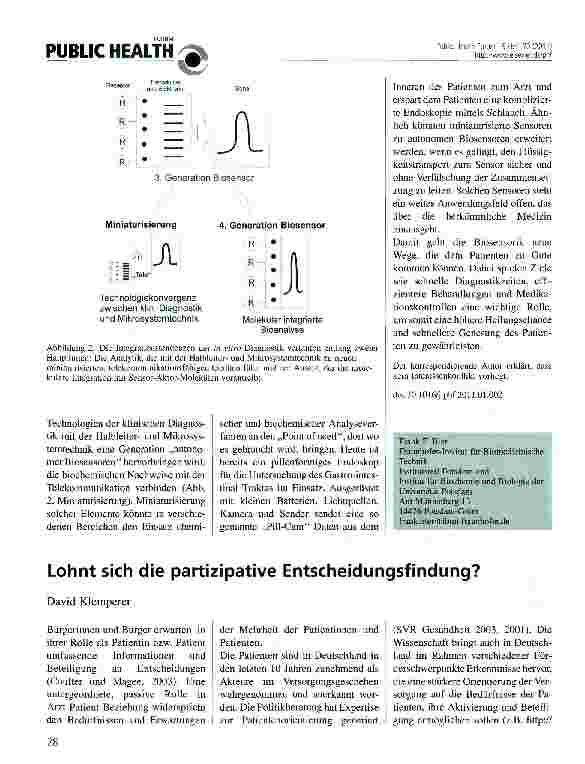 Vorschauseite 3: Biosensoren der Zukunft: Patientennahe in wtro-Diagnostik für personalisierte Medizin
