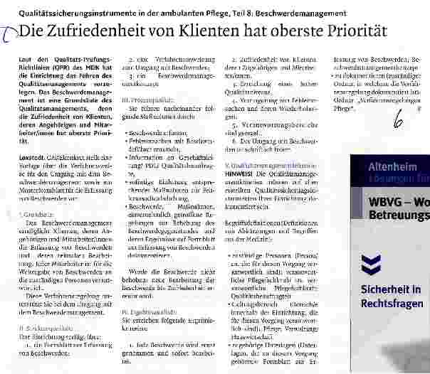Vorschauseite 1: Die Zufriedenheit von Klienten hat oberste Priorität