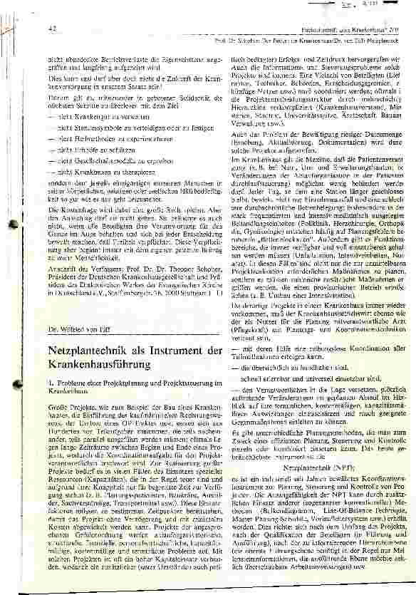 Vorschauseite 1: Netzplantechnik als Instrument der Krankenhausführung