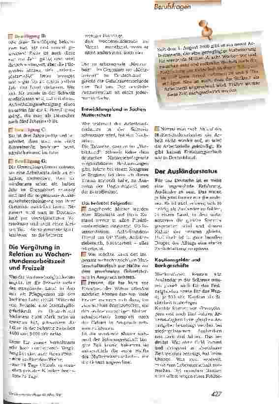 Vorschauseite 2: Die Schweiz - Traumland der Pflege? Arbeit im Ausland