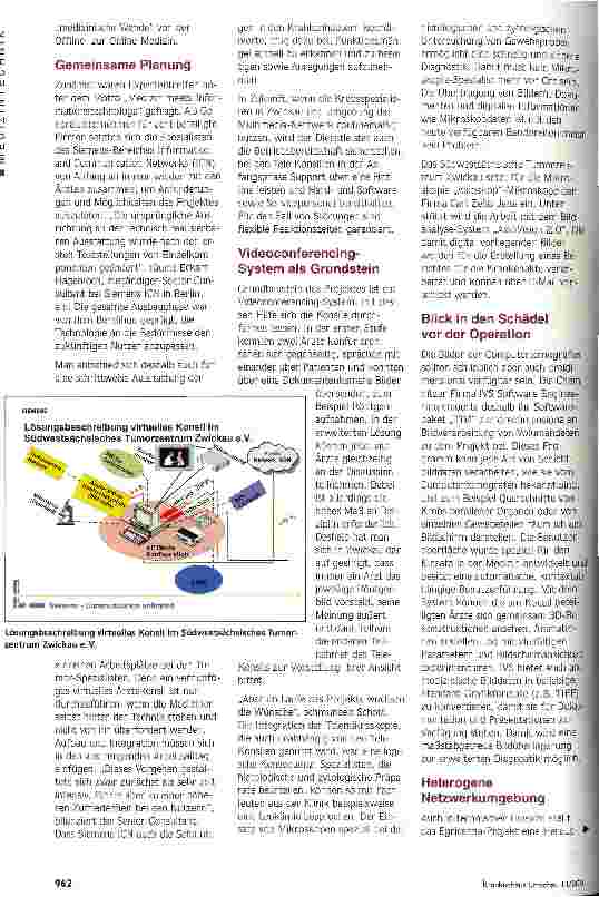 Vorschauseite 2: Virtuelle Konsile ballen Expertenwissen Telemedizin in der Tumorbehandlung spart kostbare Zeit