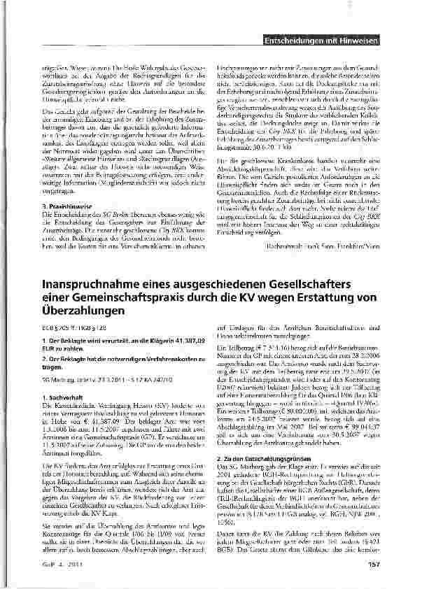 Vorschauseite 2: Informationspflicht einer Krankenkasse bei Erhebung oder Erhöhung des Zusatzbeitrages
