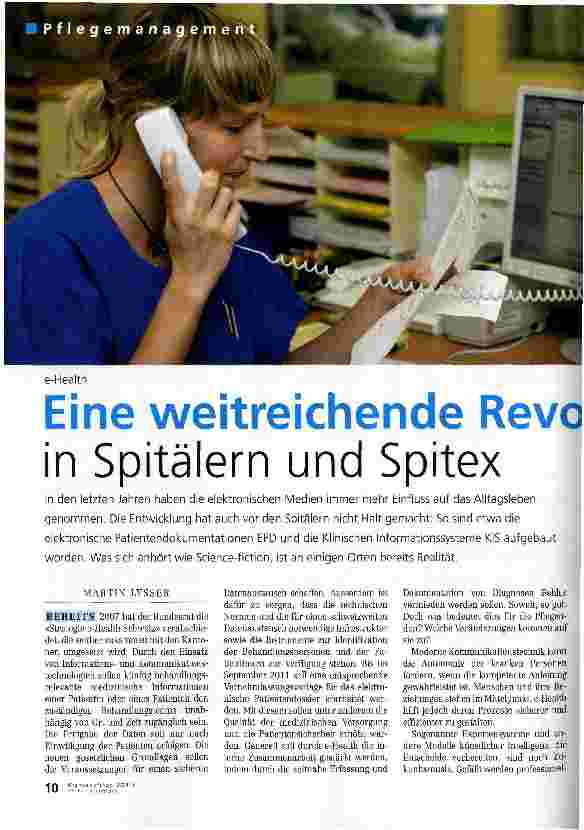 Vorschauseite 1: Eine weitreichende Revin Spitälern und Spitex