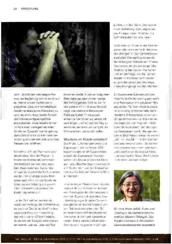 Vorschauseite 3: Kirchengemeinde und Depression