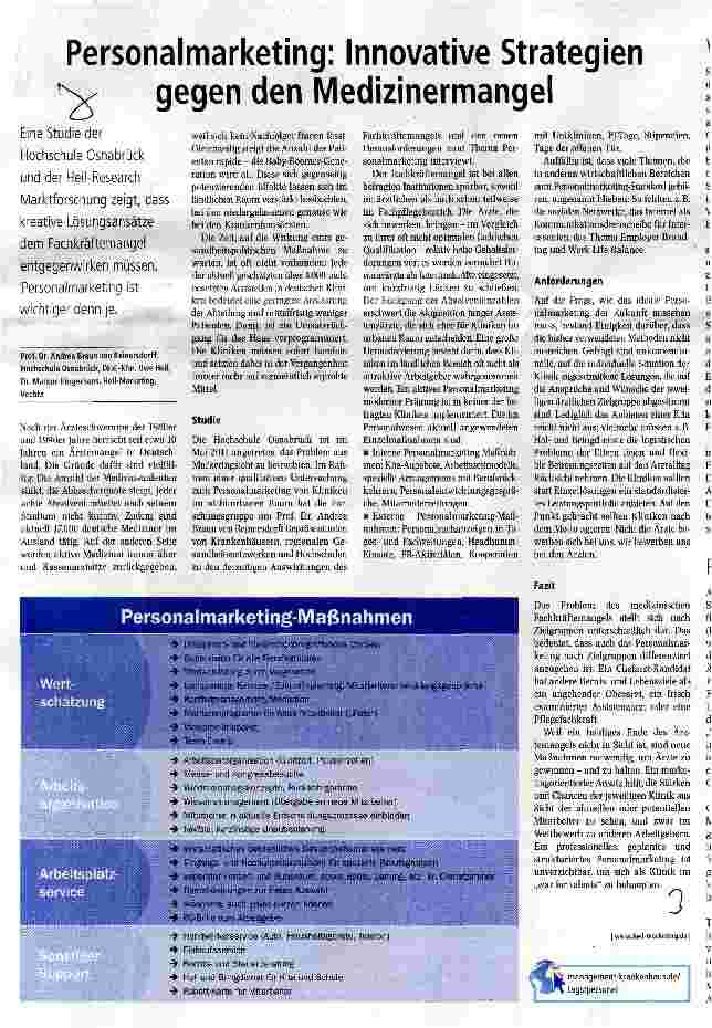 Vorschauseite 1: Personalmarketing: Innovative Strategien gegen den Medizinermangel