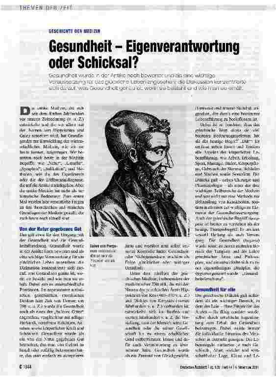 Vorschauseite 1: Gesundheit - Eigenverantwortung oder Schicksal?