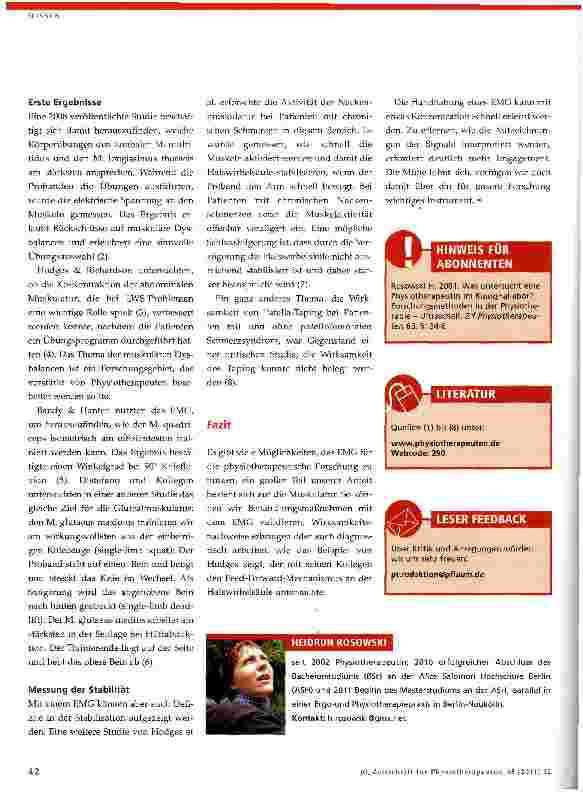 Vorschauseite 3: Was untersucht eine Physiotherapeutin im Biosignallabor?